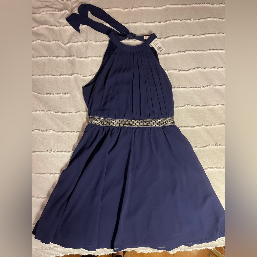 Agaci blue halter dress